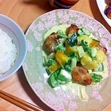 チキンソテー☆お野菜ごろごろホワイトソース
